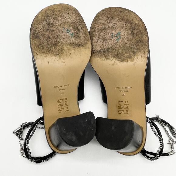 Rag & Bone Womens Nella‎ Size 39 Chain Ankle Strap Edgy Chic Urban Versatile - Picture 9 of 12